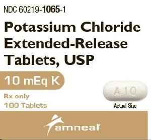 Potassium chloride extended-release 10 mEq (750 mg) A10
