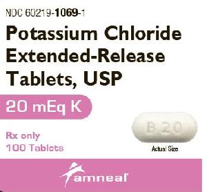 Potassium chloride extended-release 20 mEq (1500 mg) B20