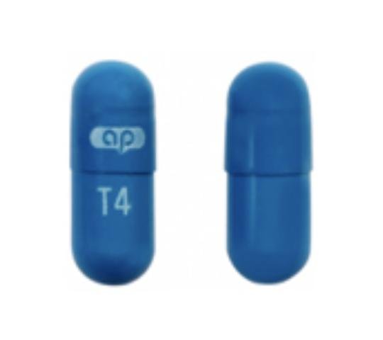 Pill ap T4 Blue Capsule/Oblong is Tolterodine Tartrate Extended-Release