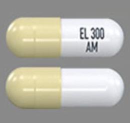 Pill EL300 AM is Oriahnn elagolix 300 mg / estradiol 1 mg / norethindrone acetate 0.5 mg