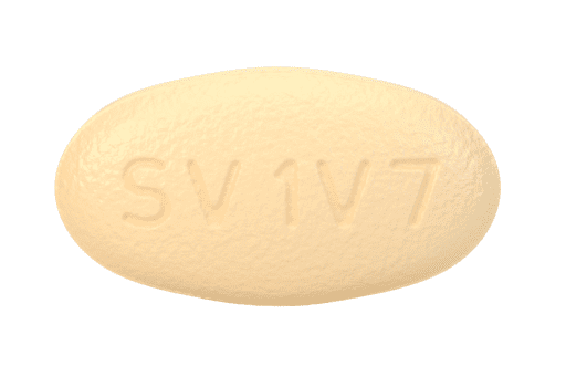 Pill SV 1V7 is Rukobia 600 mg