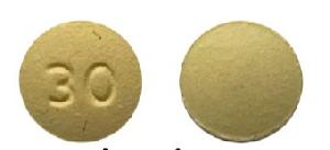 Pill 30 Yellow Round is Drospirenone and Ethinyl Estradiol