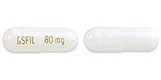 Pill GSF1L 80 mg White Capsule/Oblong is Carvedilol Phosphate Extended-Release