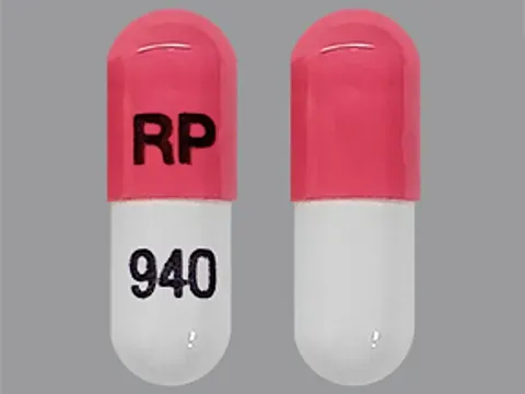 Pill RP 940 Pink & White Capsule/Oblong is Methylphenidate Hydrochloride Extended-Release