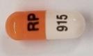 Pill RP 915 Orange & White Capsule/Oblong is Methylphenidate Hydrochloride Extended-Release