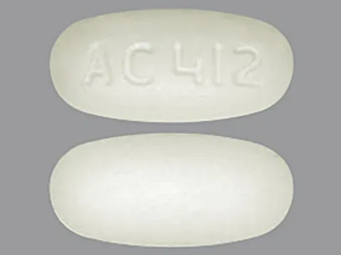 Pill AC412 White Oval is Erythromycin