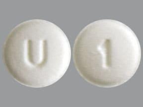 Pill U 1 White Round is Cyclobenzaprine Hydrochloride