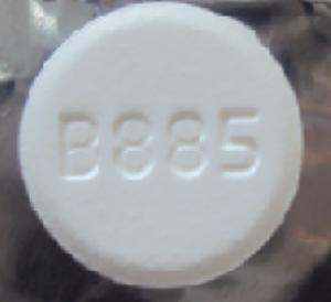 Pill B885 White Round is Acetazolamide