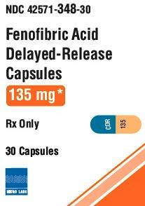 Pill CDR 135 Blue & Yellow Capsule/Oblong is Fenofibric Acid Delayed-Release