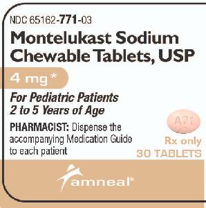 Montelukast sodium (chewable) 4 mg A 71