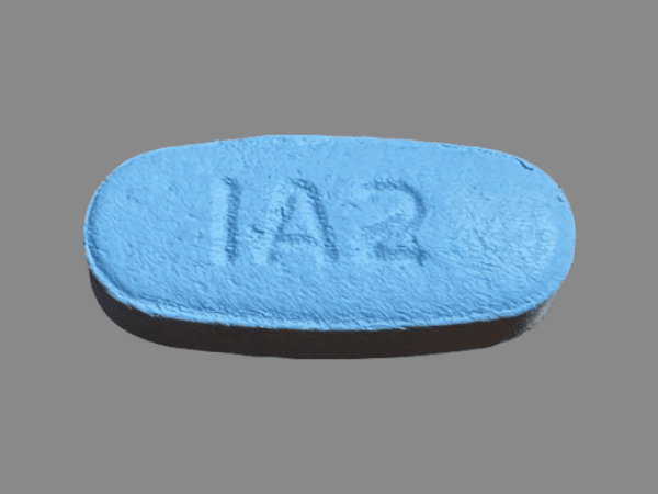 Pill 1A2 Blue Capsule/Oblong is Sildenafil Citrate