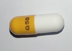 Pill G 58 Orange & White Capsule-shape is Gabapentin