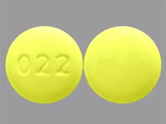 Pill 022 Yellow Round is Potassium Chloride Extended-Release