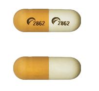 Pill Logo 2862 Logo 2862 Orange & White Capsule/Oblong is Pregabalin