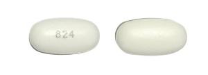 Pill 824 White Capsule/Oblong is Sevelamer Carbonate