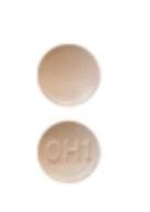 Pill OH1 Yellow Round is Hydrochlorothiazide and Olmesartan Medoxomil