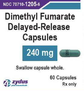 Pill 1205 Green Capsule/Oblong is Dimethyl Fumarate Delayed-Release