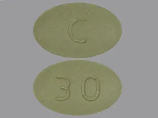 Pill C 30 Green Oval is Cinacalcet Hydrochloride