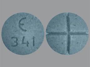 Pill E 341 Blue Round is Amphetamine and Dextroamphetamine