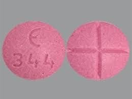 Pill E 344 Pink Round is Amphetamine and Dextroamphetamine