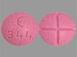 E 344 Pill Pink Round 10mm - Pill Identifier