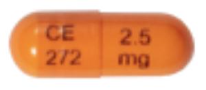 Pill CE 272 2.5 mg Orange Capsule/Oblong is Ramipril