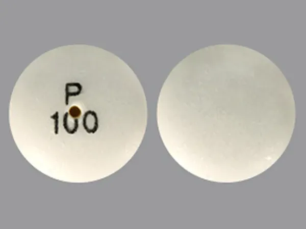Pill P 100 Yellow Round is Carbamazepine Extended-Release