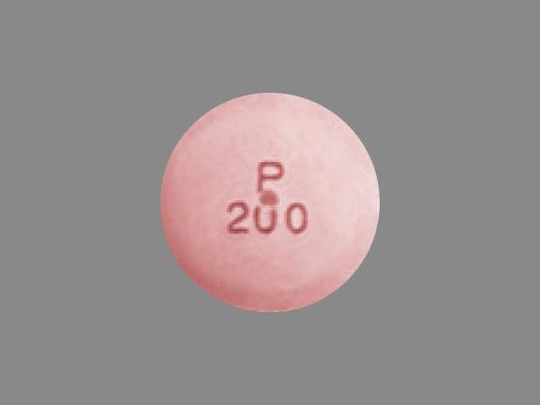 Pill P 200 Pink Round is Carbamazepine Extended-Release