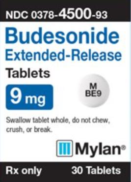 Pill M BE9 White Round is Budesonide Extended-Release