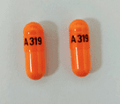 Pill A319 Orange Capsule/Oblong is Fenofibrate (Micronized)