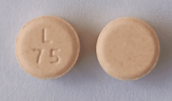 Pill L 75 Peach Round is Amantadine Hydrochloride