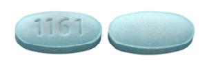 Pill 1161 Blue Elliptical/Oval is Meclizine Hydrochloride