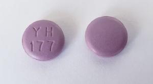 Pill YH 177 Purple Round is Bupropion Hydrochloride Extended-Release (SR)