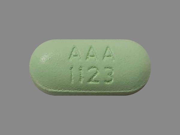 Pill AAA 1123 Green Oval is Acetaminophen and Phenylephrine Hydrochloride