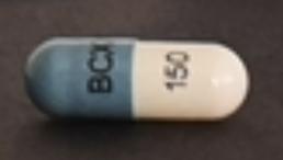 Pill BCX 150 Blue & White Capsule-shape is Orladeyo
