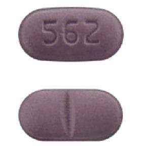 Pill 562 Purple Capsule/Oblong is Colchicine