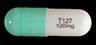 Pill T127 120 mg Green & White Capsule/Oblong is Dimethyl Fumarate Delayed-Release