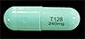 Pill T128 240 mg Green Capsule/Oblong is Dimethyl Fumarate Delayed-Release