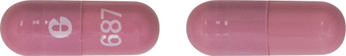 Pill G 687 Red Capsule/Oblong is Tacrolimus
