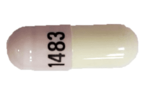 Pill 1483 Pink Capsule/Oblong is Ursodiol