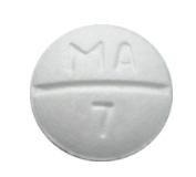 Pill MA 7 White Round is Albendazole