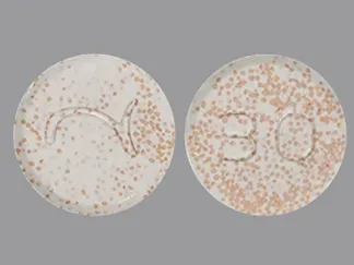 Pill Logo 30 White Round is Lansoprazole Delayed-Release (Orally Disintegrating)