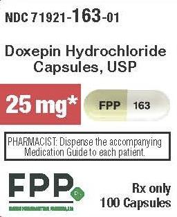 Pill FPP 163 Yellow & White Capsule/Oblong is Doxepin Hydrochloride