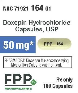 Pill FPP 164 Yellow Capsule/Oblong is Doxepin Hydrochloride