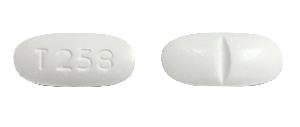 Pill T 258 White Capsule-shape is Acetaminophen and Hydrocodone Bitartrate