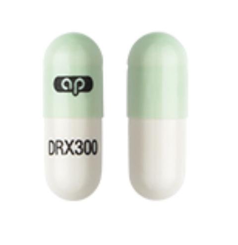 Pill ap DRX300 Green & White Capsule/Oblong is Droxidopa