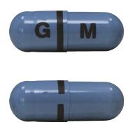 Pill G M Blue Capsule/Oblong is Mesalamine Extended-Release