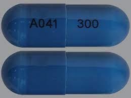 Pill A041 300 Blue Capsule-shape is Cefdinir