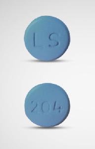 Pill LS 204 Blue Round is Amitriptyline Hydrochloride