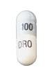 Pill DRO 100 Blue & White Capsule/Oblong is Droxidopa